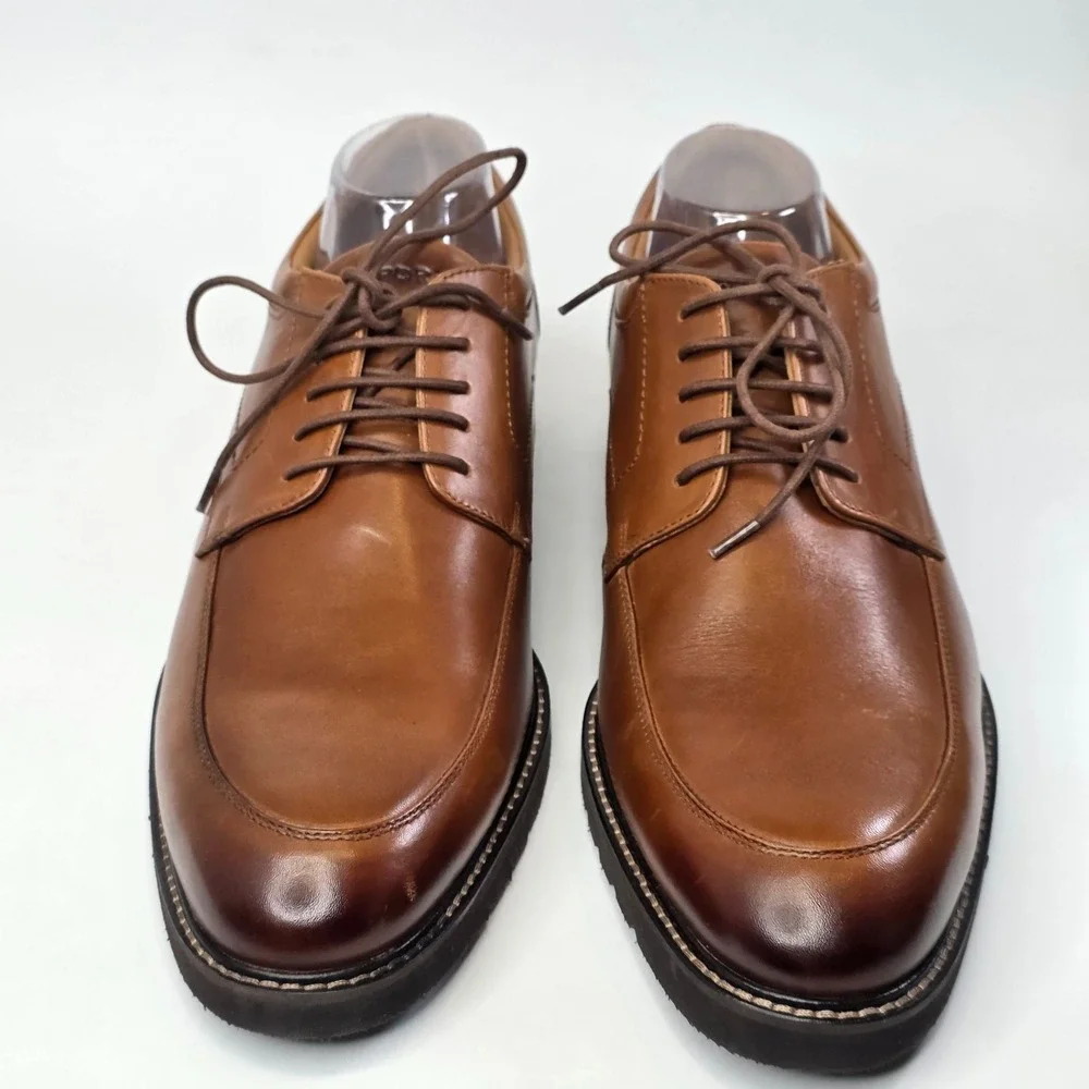 Rockport Floran Dress Shoes Men's Size 13 Brown Leather Oxford Lace Up Classic